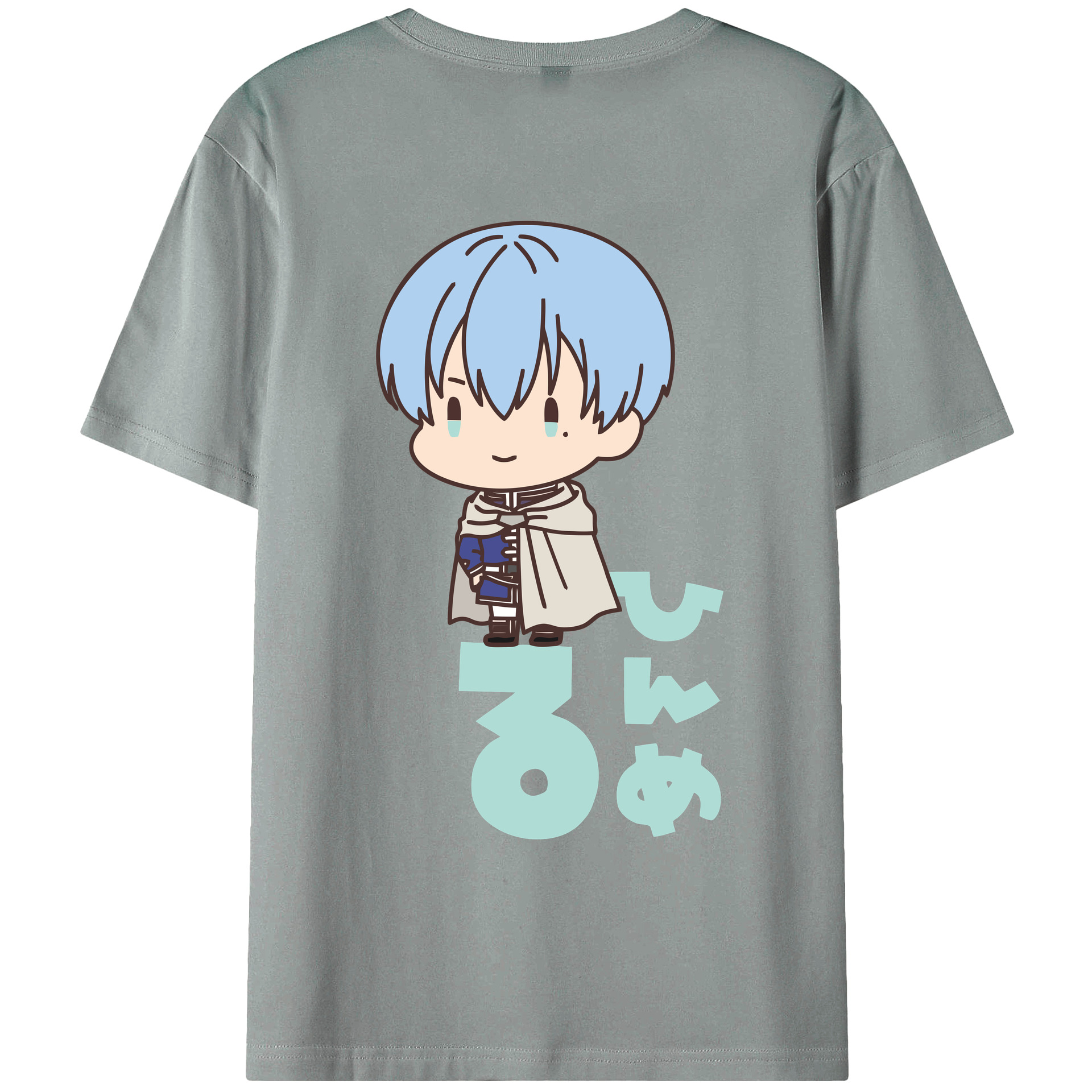 （画像用） 葬送のフリーレン Frieren 綿100％ メンズ半袖Tシャツ（バックプリント） 通気性
